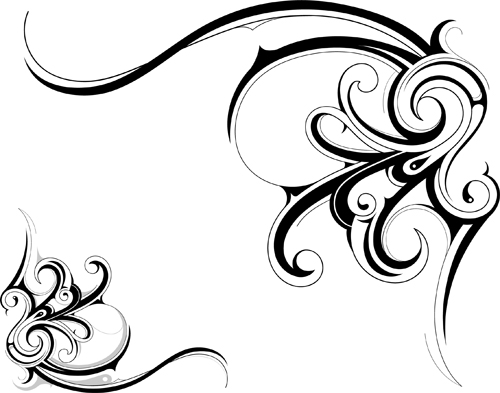 500x393 Black Tattoos Ornaments Design Vector Set Free Download