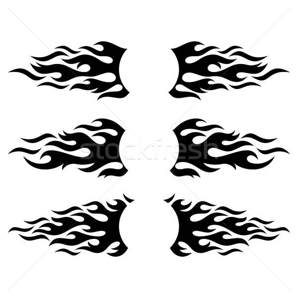 600x600 Black Vector Flame Design Elements Vector Illustration David