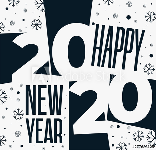 500x480 Modern Minimalist Happy New Year Card For With Main Big