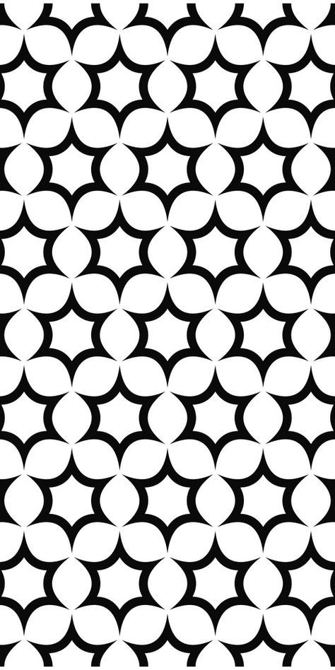 474x948 Seamless Black And White Hexagonal Vector Star Pattern Design
