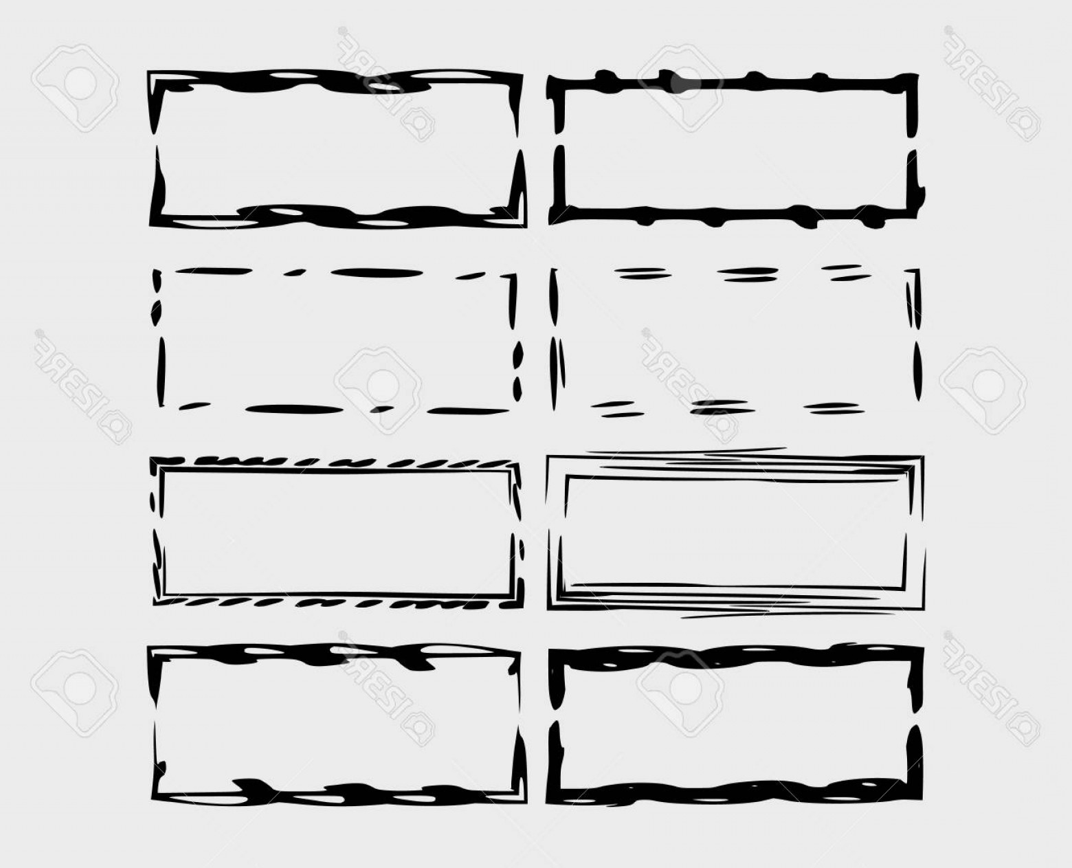 1560x1263 Photostock Vector Set Of Rectangle Grunge Frames Geometric Linear