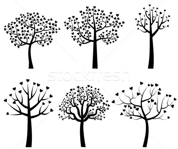 600x504 Set Of Black Vector Tree Silhouettes Vector Illustration Miryana