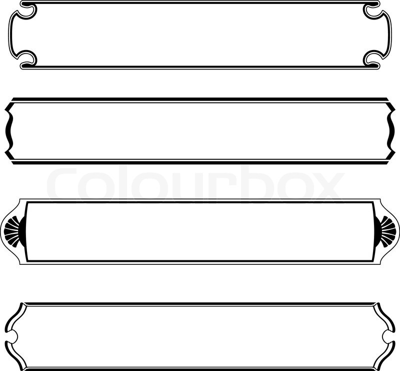 800x741 Vector Set Of Simple Black Banners Stock Vector Colourbox