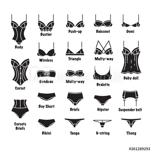 500x500 Female Underwear Big Vector Set Different Types Of Underwear