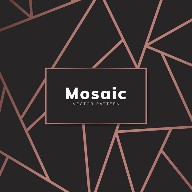 626x625 Modern Mosaic Wallpaper In Rose Gold And Black Vector Free Download