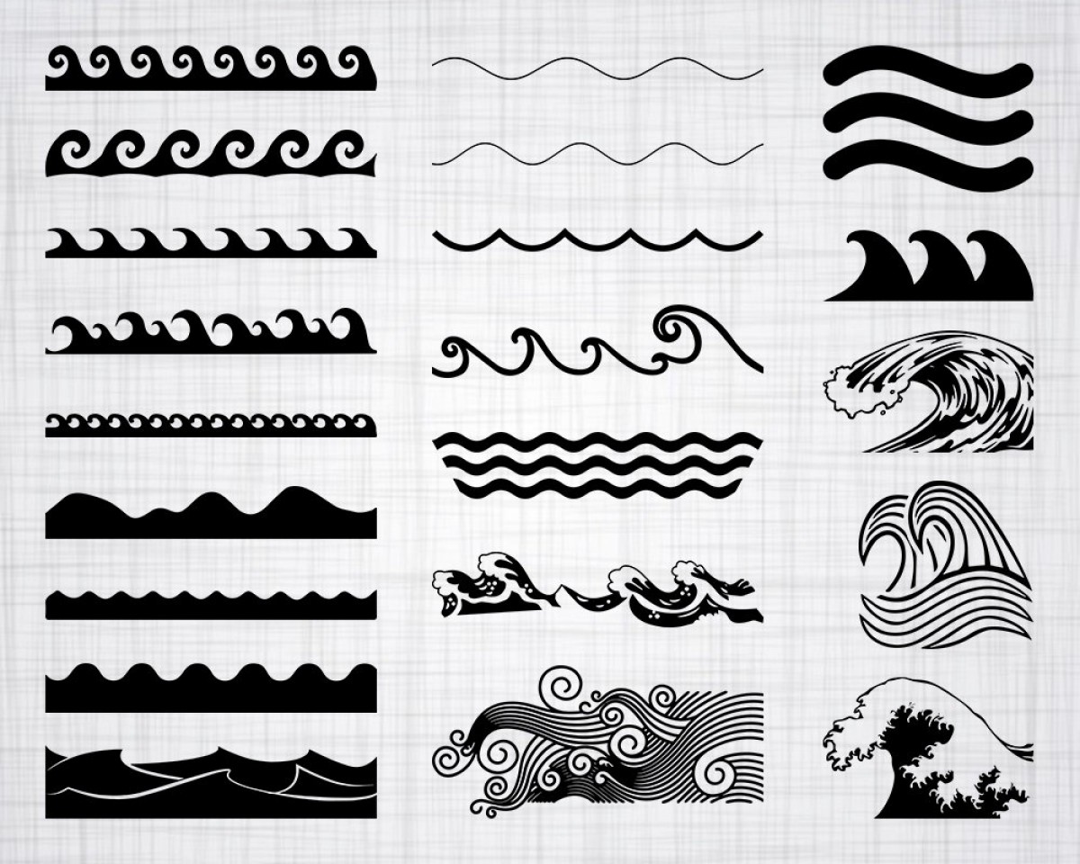 1200x960 Black And White Ocean Wave Vector Graphic Soidergi. 