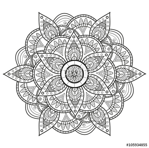 500x497 Black And White Mandala Vector, Mandala In Bianco E Nero Da