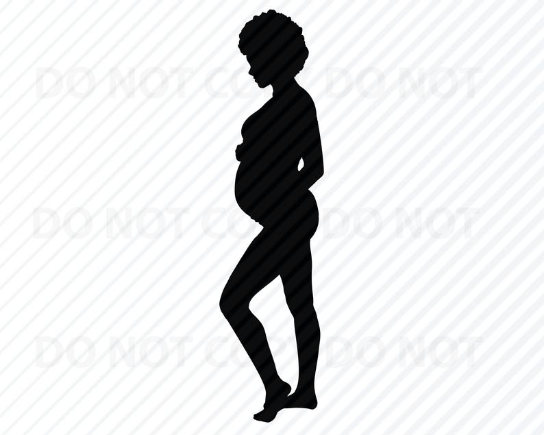794x635 Black Woman Pregnant Black Woman Silhouette Clip Art Etsy