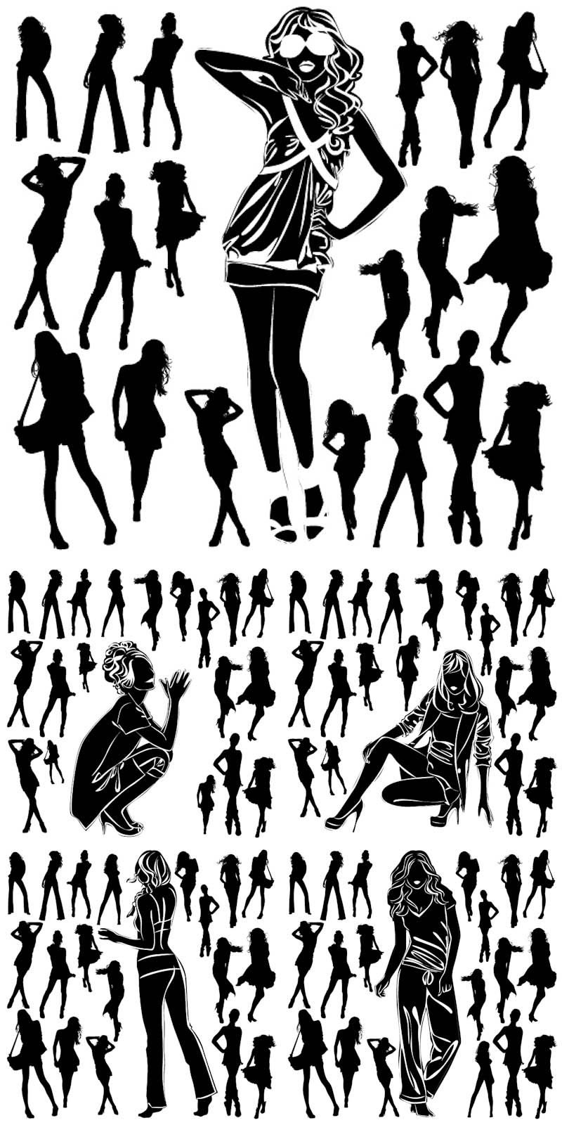 800x1600 Women Silhouettes Vector Vector Graphics Blog