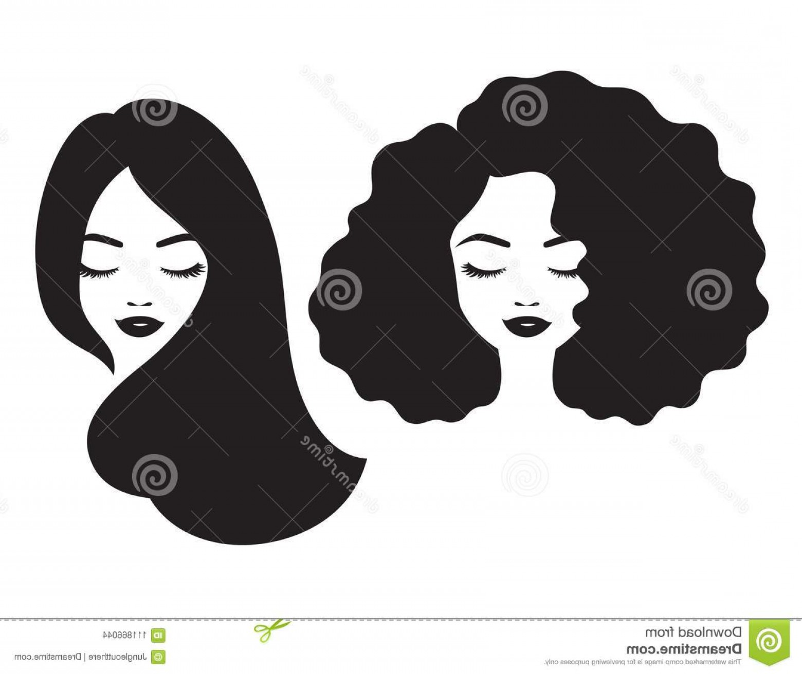 1560x1312 Beautiful Woman Face Hair Silhouette Vector Illustration Black