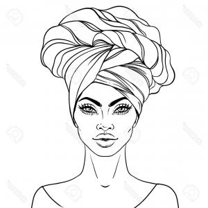 300x300 Photostock Vector African American Pretty Girl Vector Illustration