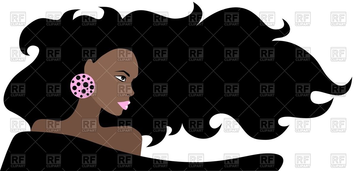 1200x579 Portrait Of Black Beautiful Woman With Long Hair Vector Image