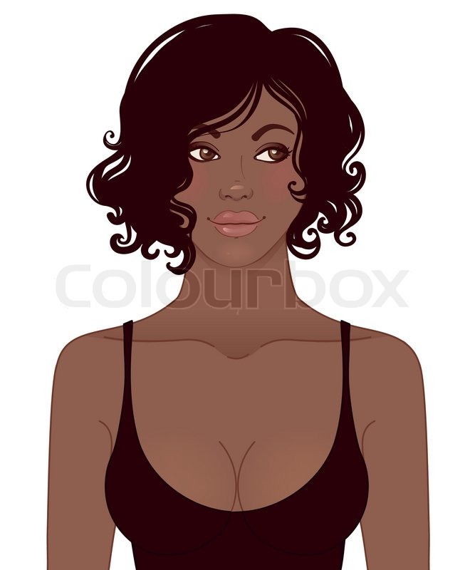 667x800 African American Pretty Girl Stock Vector Colourbox