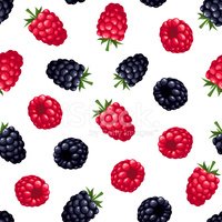 200x200 Seamless Background With Raspberry And Vector Illust Stock Vectors