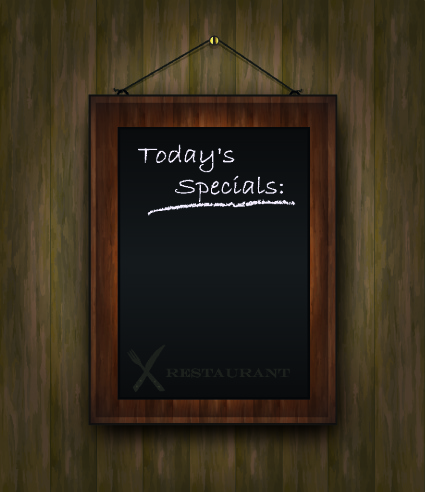 425x492 Blackboard Restaurant Menu On The Wall Vector Free Vector