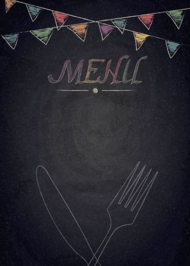 377x528 Restaurant Menu With Blackboard Background Vector Free Download
