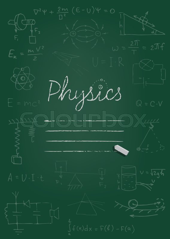 568x800 Physics Copybook Cover Chalk Drawing Stock Vector Colourbox