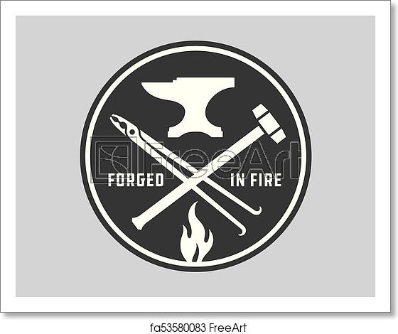 560x470 Free Art Print Of Blacksmith Vector Emblem Or Badge Retro Style