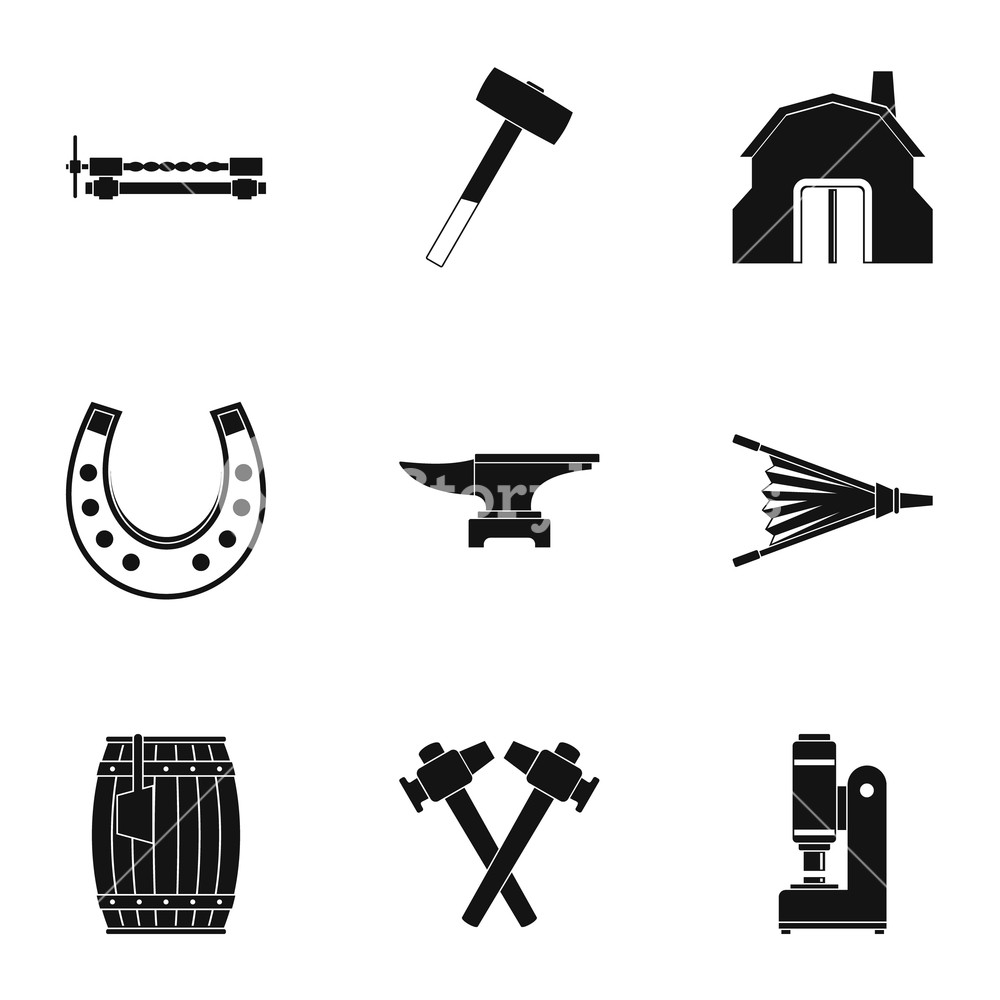 1000x1000 Industrial Blacksmith Icon Set Simple Set Of Industrial