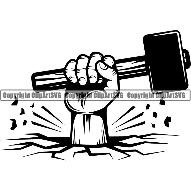 794x794 Blacksmith Logo Hand Holding Hammer Forge Steel Metal Iron Etsy