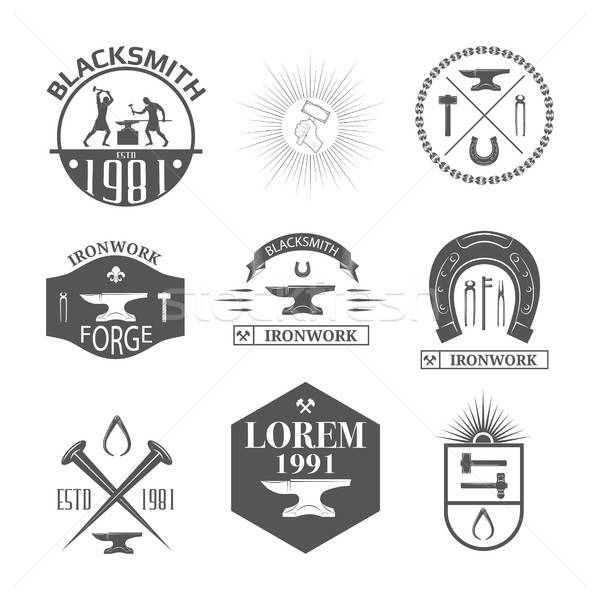 Set Of Vintage Blacksmith Vector Illustration Oleksii Afanasiev 600x600 Set Of Vintage Blacksmith Vector Illustration Oleksii Afanasiev