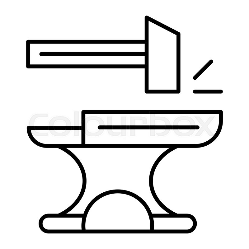 Anvil With Hammer Thin Line Icon Stock Vector Colourbox 800x800 Anvil With Hammer Thin Line Icon Stock Vector Colourbox