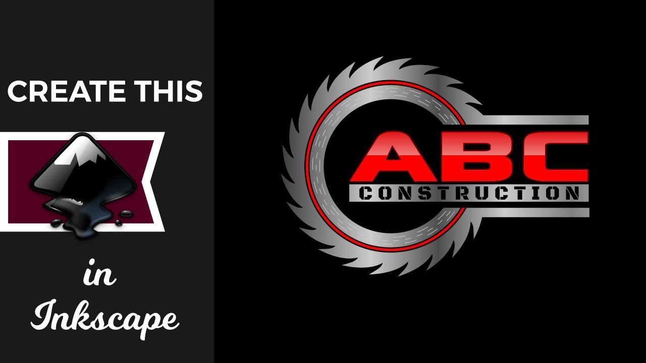 1280x720 Inkscape Tutorial Vector Saw Blade Construction Company Logo