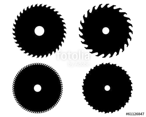 500x400 Black Silhouettes Of Circular Saw Blades, Vector Stock Image