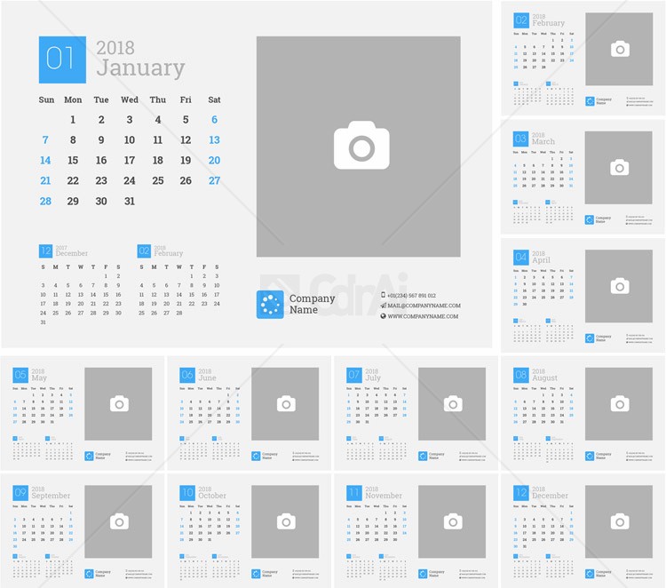 750x662 Calendar Template Vector
