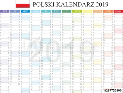 500x378 Polish Calendar Kalendarz Polski Monthly Planning