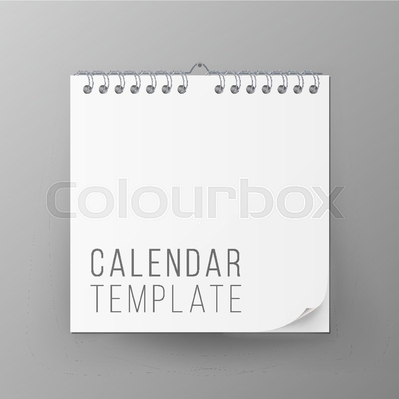 800x800 Spiral Calendar Vector Blank Office Stock Vector Colourbox
