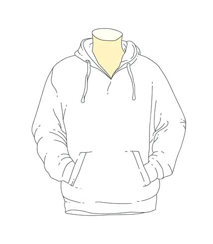 429x490 Hooded Sweatshirt Template