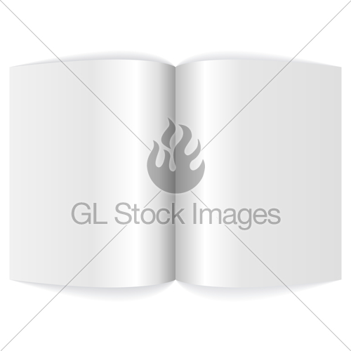 500x500 Vector Illustration Of Blank Magazine Opened On First Pag Gl