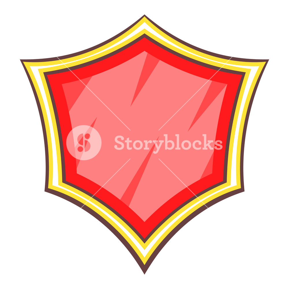 1000x1000 Red Blank Safety Shield Icon Cartoon Illustration Of Ed Blank