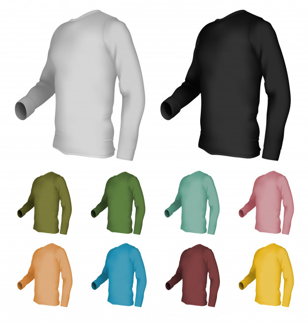 626x658 Long Sleeve Blank T Shirt Template Vector Premium Download