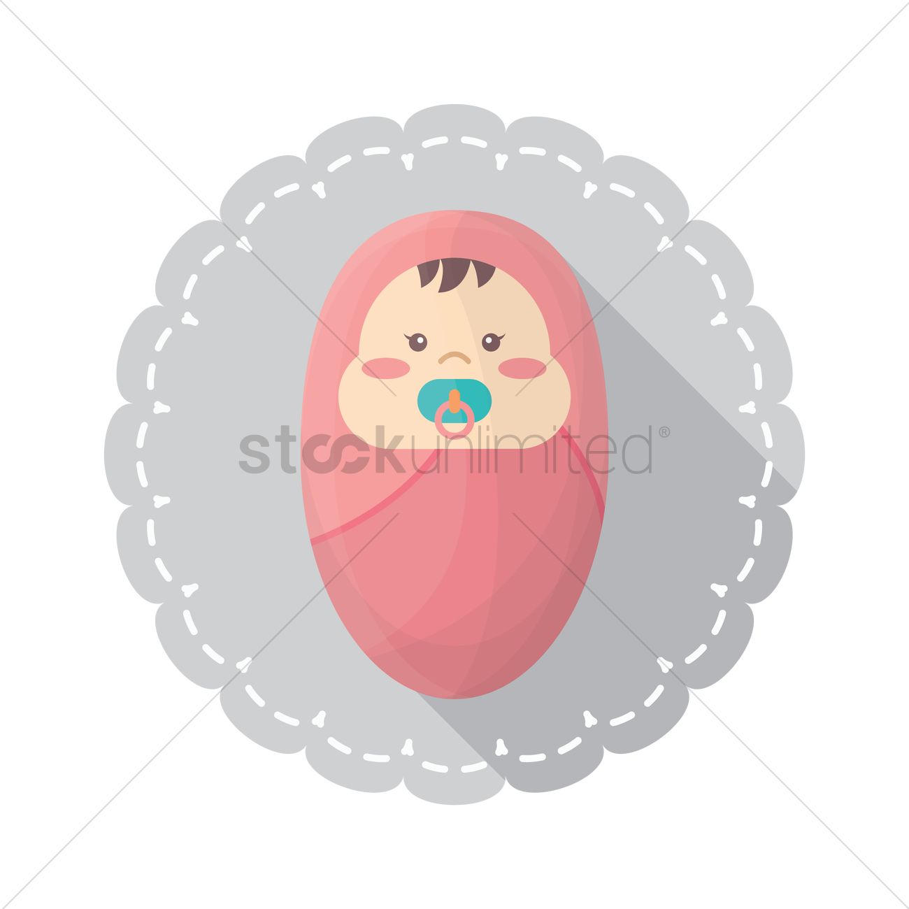 1300x1300 Baby Wrapped In A Blanket Vector Image