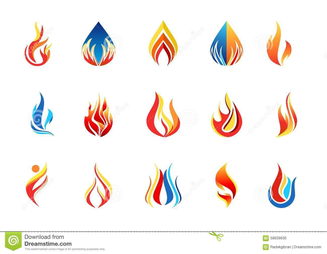 1300x1010 Photo About Fire Flame Logo And Set Of Modern Flames Collection