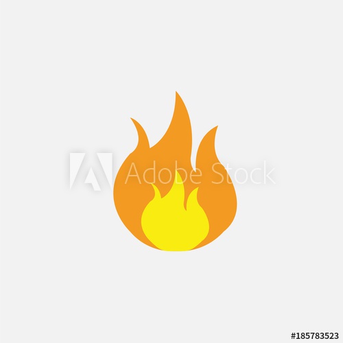 500x500 Fire Flame Orange And Yellow Hot Blaze Burning Vector Icon