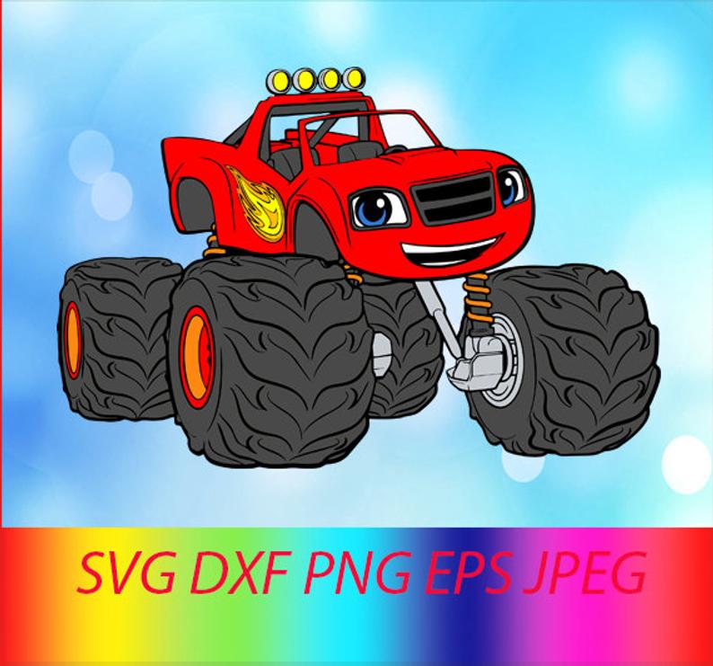 794x741 Blaze Monster Machines Vector Layered Silhouette Etsy