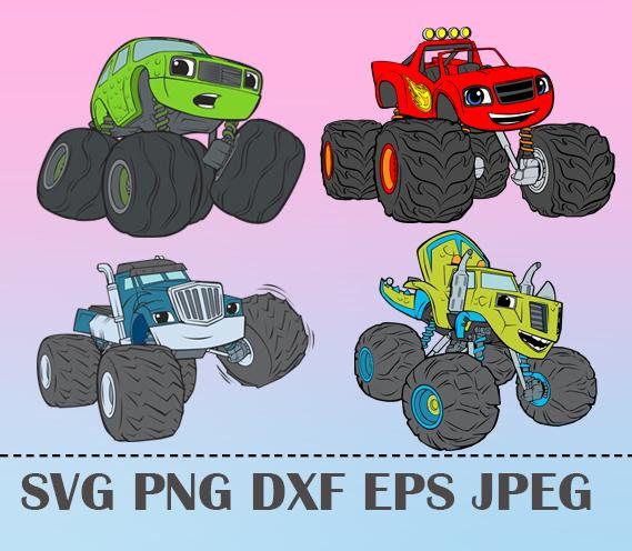 569x496 Blaze Monster Machines Vector Layered Silhouette