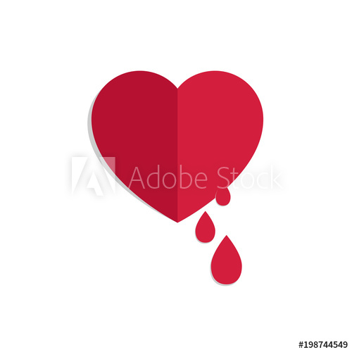 500x500 Vector Red Bleeding Heart For World Hemophilia Day, World Donor