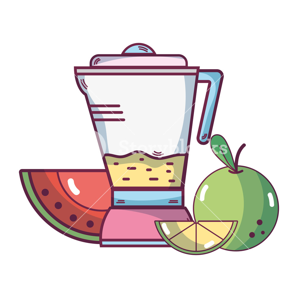 1000x1000 Fruit Smoothie Apple And Watermelon With Blender Vector