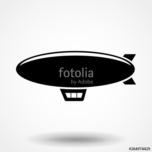 500x500 Blimp Icon In Trendy Glyph Style Design Vector Graphic