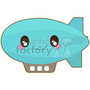 300x300 Blimp Cartoon Character Vector Clip Art Image Clipart Royalty