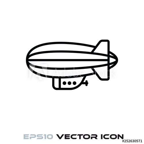 500x500 Blimp Vector Line Icon