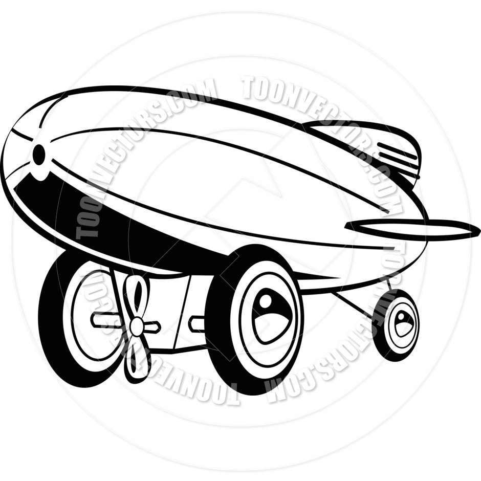 940x940 Cartoon Toy Blimp Vector