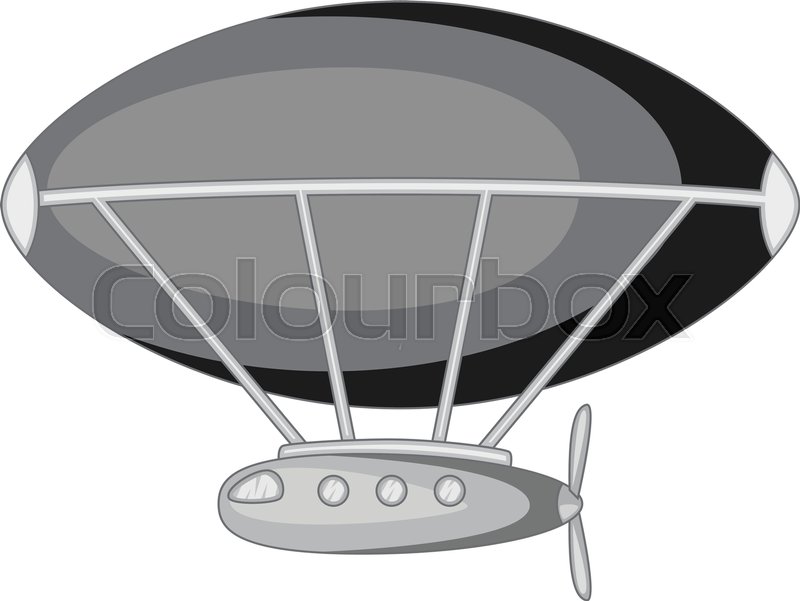800x601 Dirigible Icon In Monochrome Style Stock Vector Colourbox