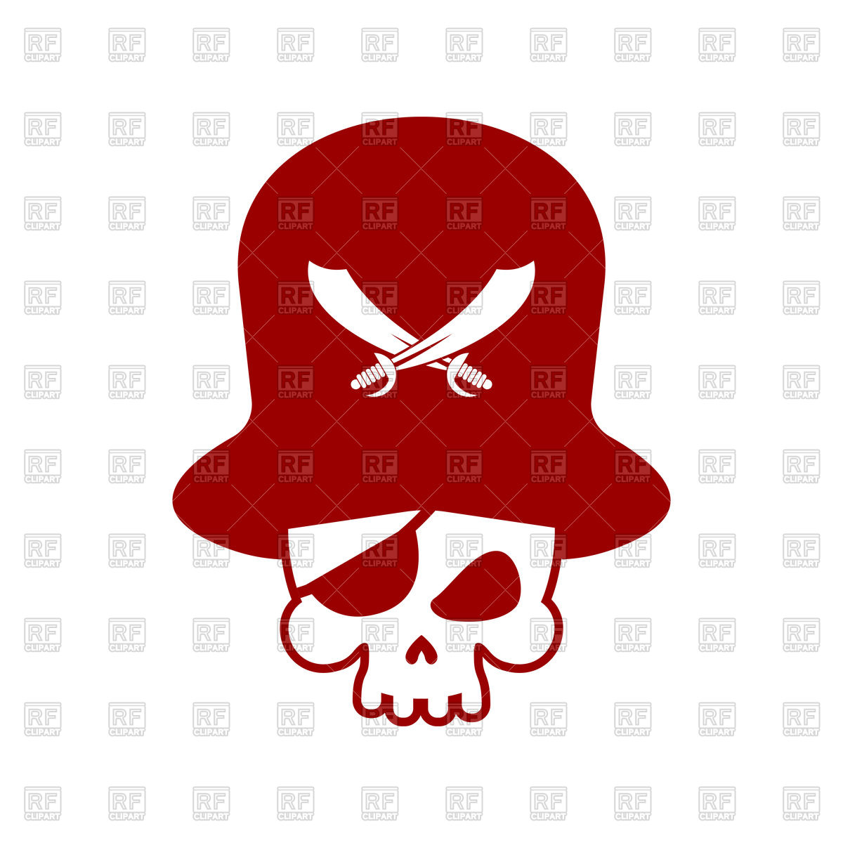 1200x1200 Pirate Emblem With Skull, Pirate Hat And Blindfold Vector Image