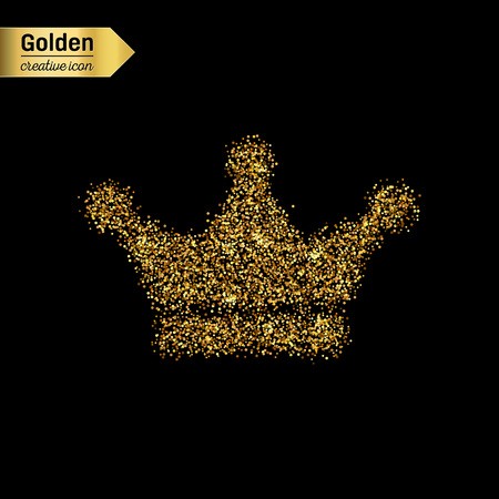 450x450 Gold Glitter Vector Icon Of Crown Isolated On Background Art