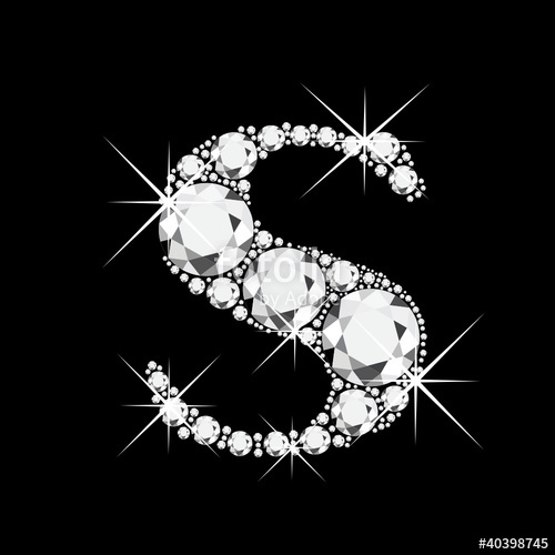 500x500 S Letter With Diamonds Bling Bling Stock Image And Royalty Free